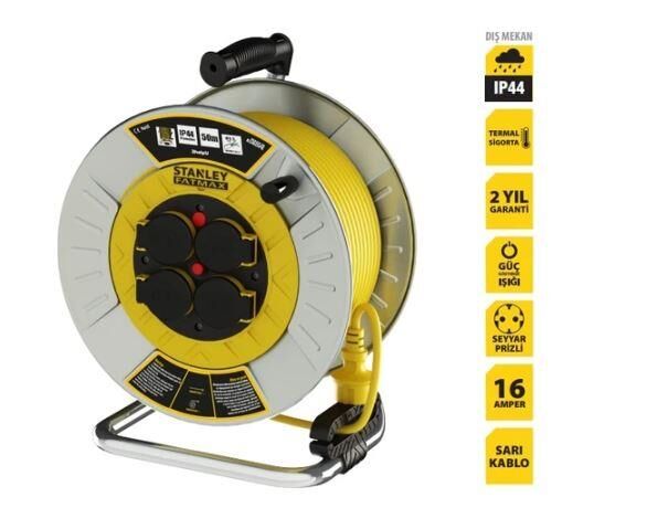 STANLEY MMP-40315-F MTL BOBİN 300 IP44 F TYPE (SCHUKO) 3G1,5 40M SARI KABLO H